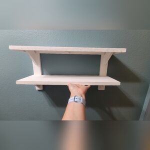 Two Tier Wooden Wall Shelf